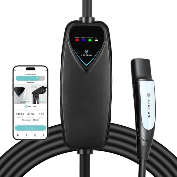 Lectron Level 2 Tesla Charger (WiFi Version) 240V, 40 Amp, NEMA 14-50 Plug 16ft - Picture 1 of 16